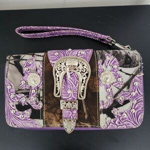 Cowgirl Trendy Western Camo Wallet Wristlet